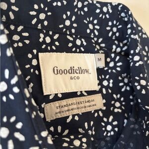 Goodfellow & Co Navy Shirt with White Floral Pattern